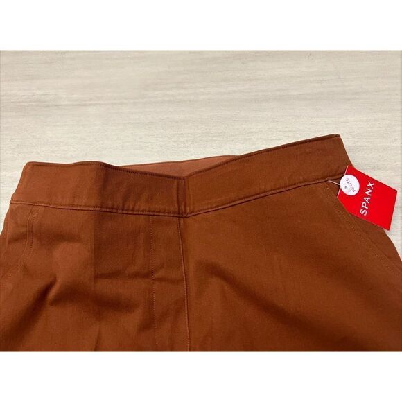 Spanx 20365Q Sz M PetiteOn the Go Slim Straight Ankle Pant Rust Bronze Glow - Picture 9 of 14